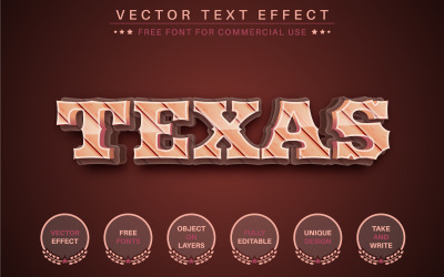Texas -  Editable Text Effect, Font Style, Graphics Illustration