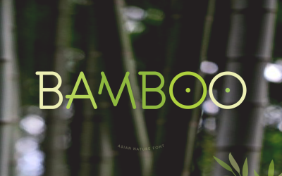 Titular de bambú y fuente de logotipo