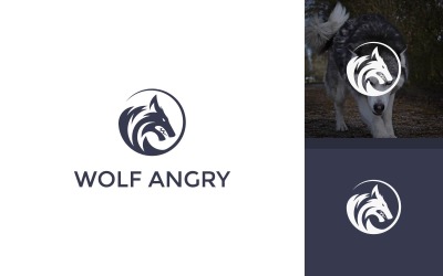 Wolf wütend – Logo-Vorlage