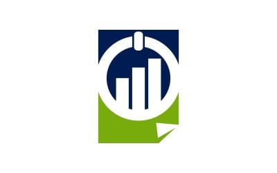 Pulsante di accensione Contabilità fiscale finanziaria Business Logo Design Template Vector