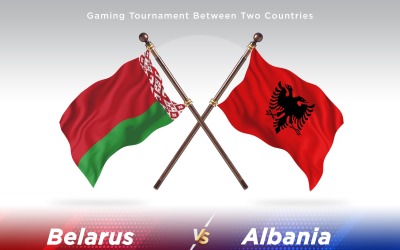 Vitryssland kontra Albanien Två flaggor