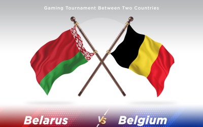 Vitryssland kontra Belgien två flaggor