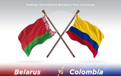 Vitryssland kontra Colombia Två flaggor