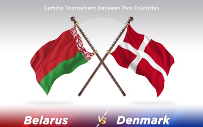 Vitryssland kontra Danmark två flaggor
