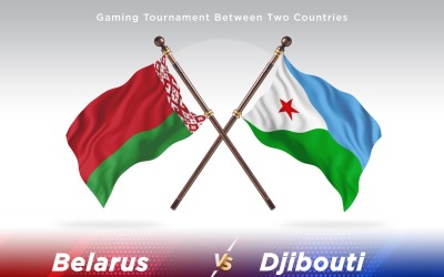 Vitryssland kontra Djibouti två flaggor