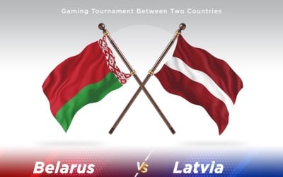 Belarus versus Latvia Two Flags