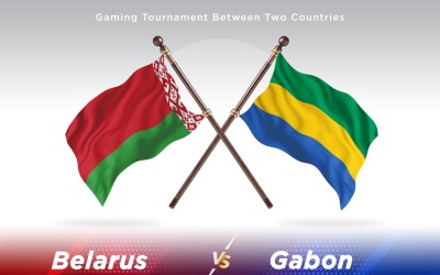 Vitryssland kontra Gabon två flaggor