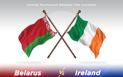 Vitryssland kontra Irland två flaggor