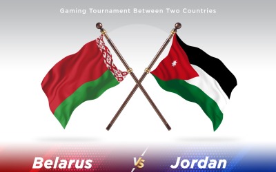 Vitryssland kontra Jordanien två flaggor