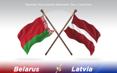 Vitryssland kontra Lettland Två flaggor