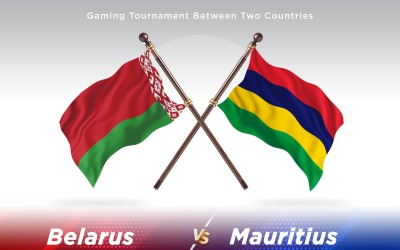 Vitryssland kontra Mauritius två flaggor