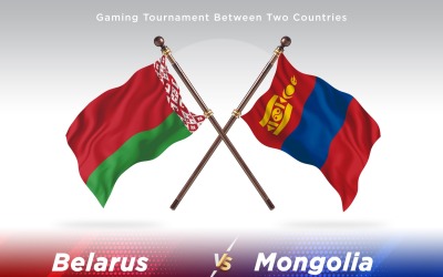 Vitryssland kontra Mongoliet två flaggor