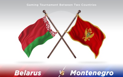 Vitryssland kontra Montenegro Två flaggor