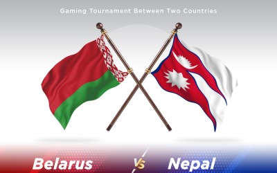 Vitryssland kontra Nepal två flaggor