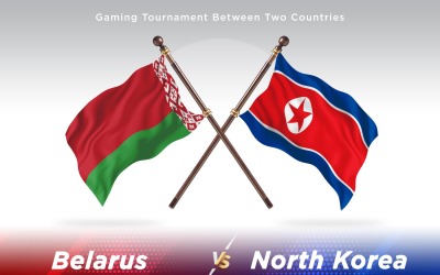 Vitryssland kontra Nordkorea Två flaggor