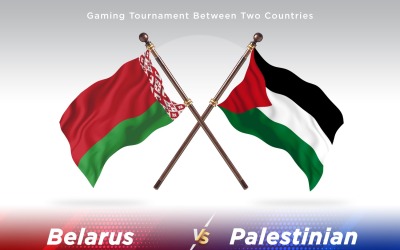 Vitryssland kontra palestinska två flaggor