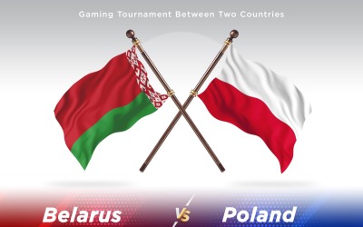 Vitryssland kontra Polen två flaggor
