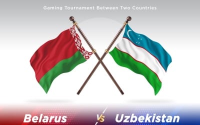 Belarus versus Uzbekistan Two Flags