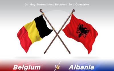 Belgien kontra Albanien Två flaggor