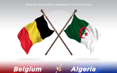 Belgien kontra Algeriet Två flaggor