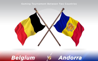 Belgien kontra Andorra Två flaggor