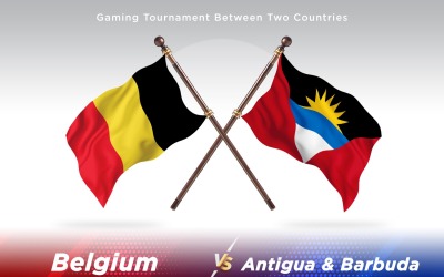 Belgien kontra Antigua och Barbuda två flaggor