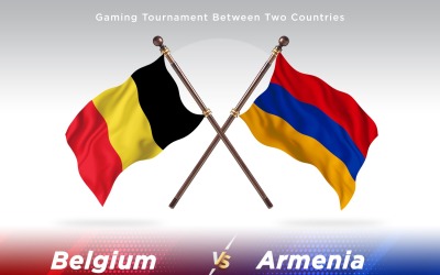 Belgien kontra Armenien Två flaggor