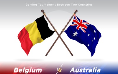 Belgien kontra Australien två flaggor