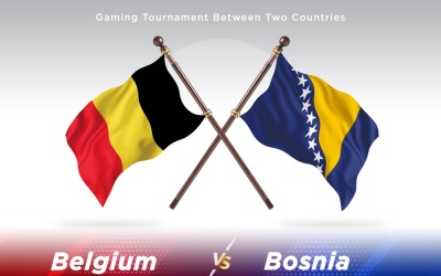 Belgien kontra Bosnien och Hercegovina Två flaggor