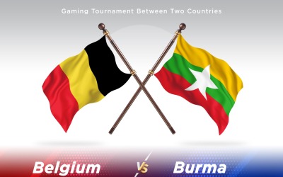Belgien kontra Burma två flaggor