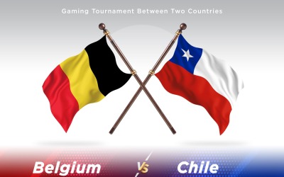 Belgien kontra Chile Två flaggor