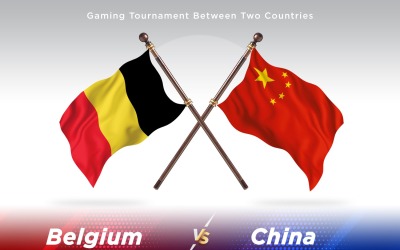 Belgien kontra Kina Two Flags