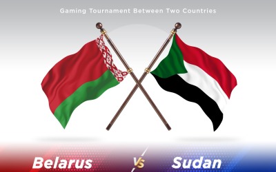 Vitryssland kontra Sudan två flaggor
