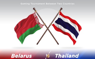 Vitryssland kontra Thailand två flaggor