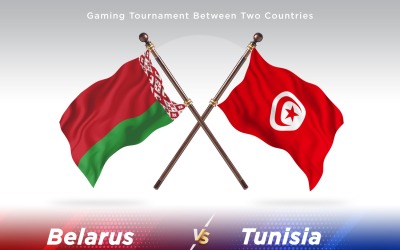 Vitryssland kontra Tunisien Två flaggor