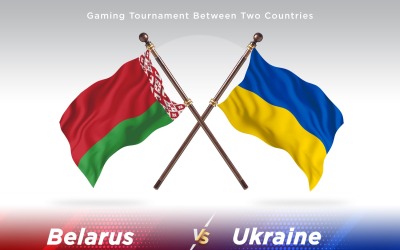 Vitryssland kontra Ukraina två flaggor