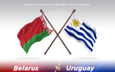 Vitryssland kontra Uruguay två flaggor