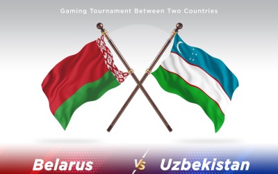 Vitryssland kontra Uzbekistan två flaggor