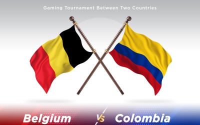 Belgien kontra Colombia två flaggor