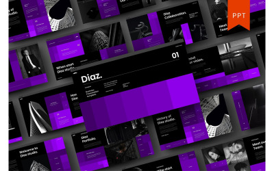 Diaz - Business PowerPoint sablon