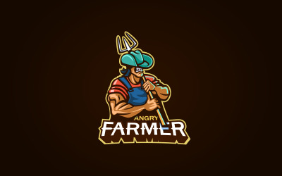 Фермер логотип талисман Векторный концепт