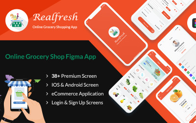 Realfresh - Aplicación móvil Figma de la tienda de comestibles
