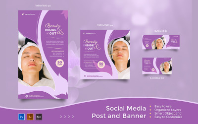 Service de soins de beauté - Publication Instagram et médias sociaux Facebook