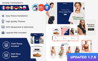 Simona - Tema de PrestaShop para la tienda de moda online