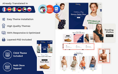 Simona - téma PrestaShop pro online obchod s módou