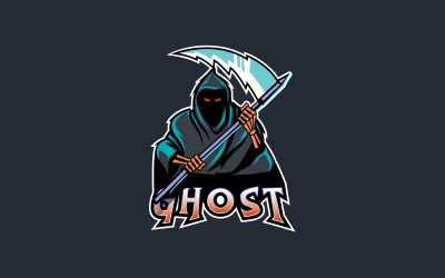 Vetor de design de logotipo de mascote de terror