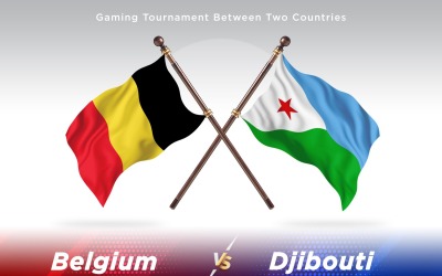Belgien kontra Djibouti två flaggor
