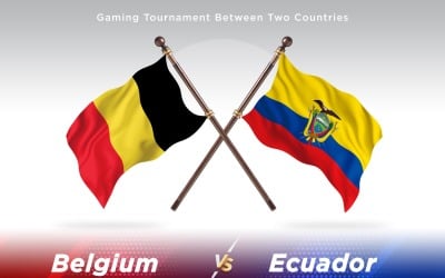 Belgien kontra Ecuador två flaggor