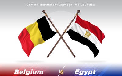 Belgien kontra Egypten två flaggor