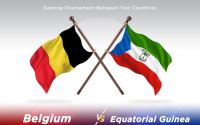 Belgien kontra ekvatorialguinea Två flaggor